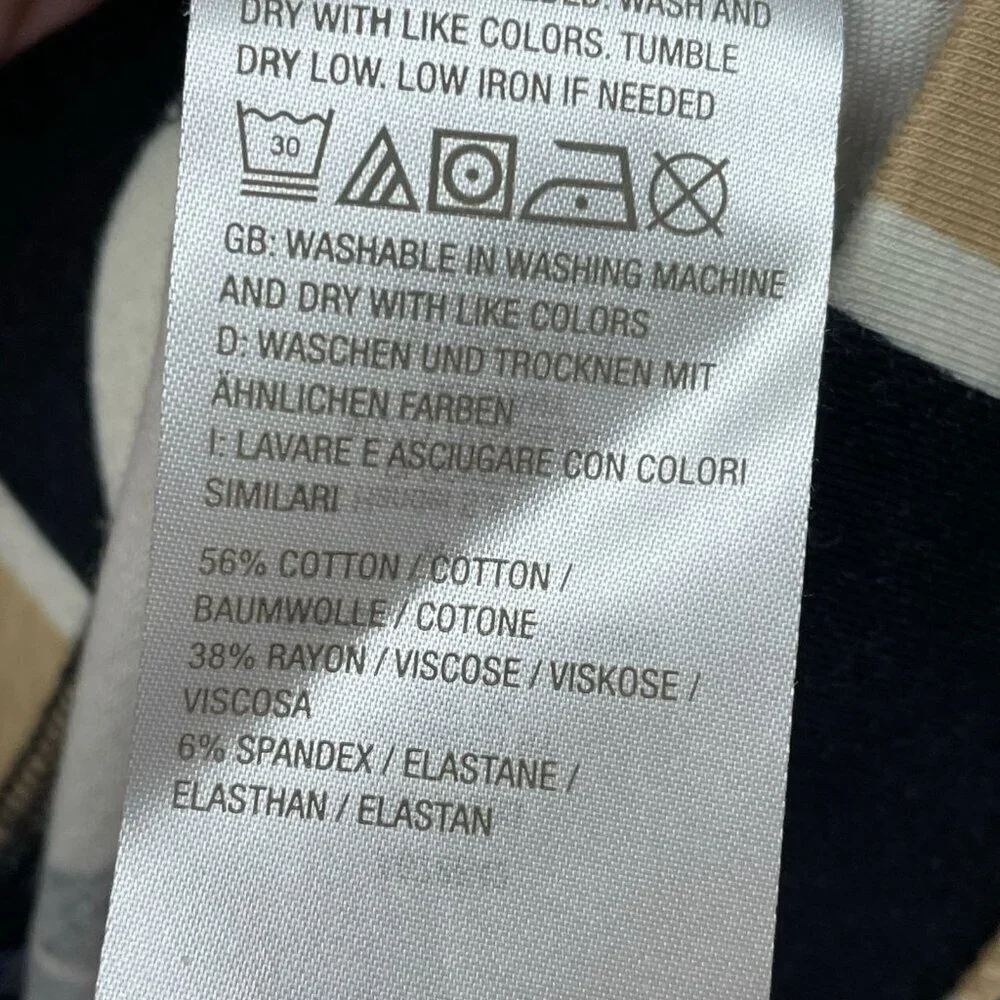 D&Co Beach Womens Leaf Print Capri Pants Black & Beige Size 1XP a1555 - Picture 7 of 9